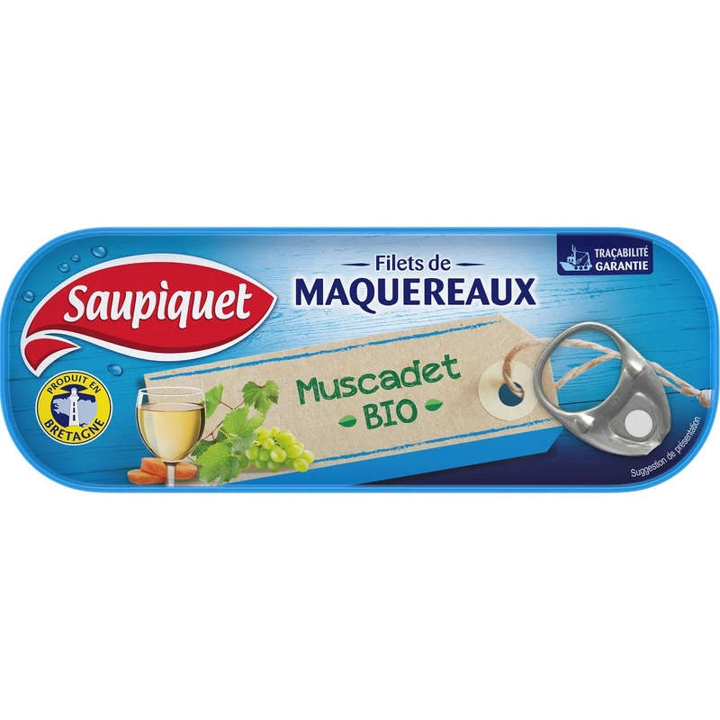 Mackerel Fillets with Organic Muscadet 120g - SAUPIQUET