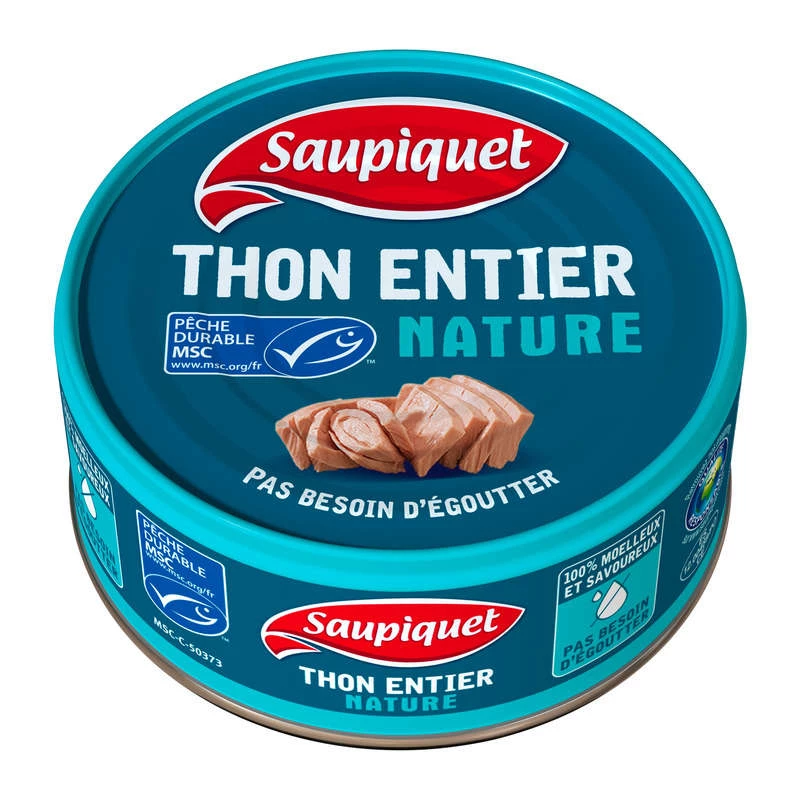 Natuurlijke hele tonijn, 140 g - SAUPIQUET