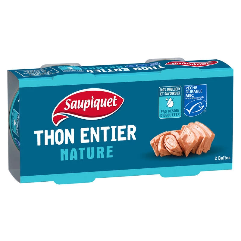 Natuurlijke hele tonijn MSC 2x140g - SAUPIQUET