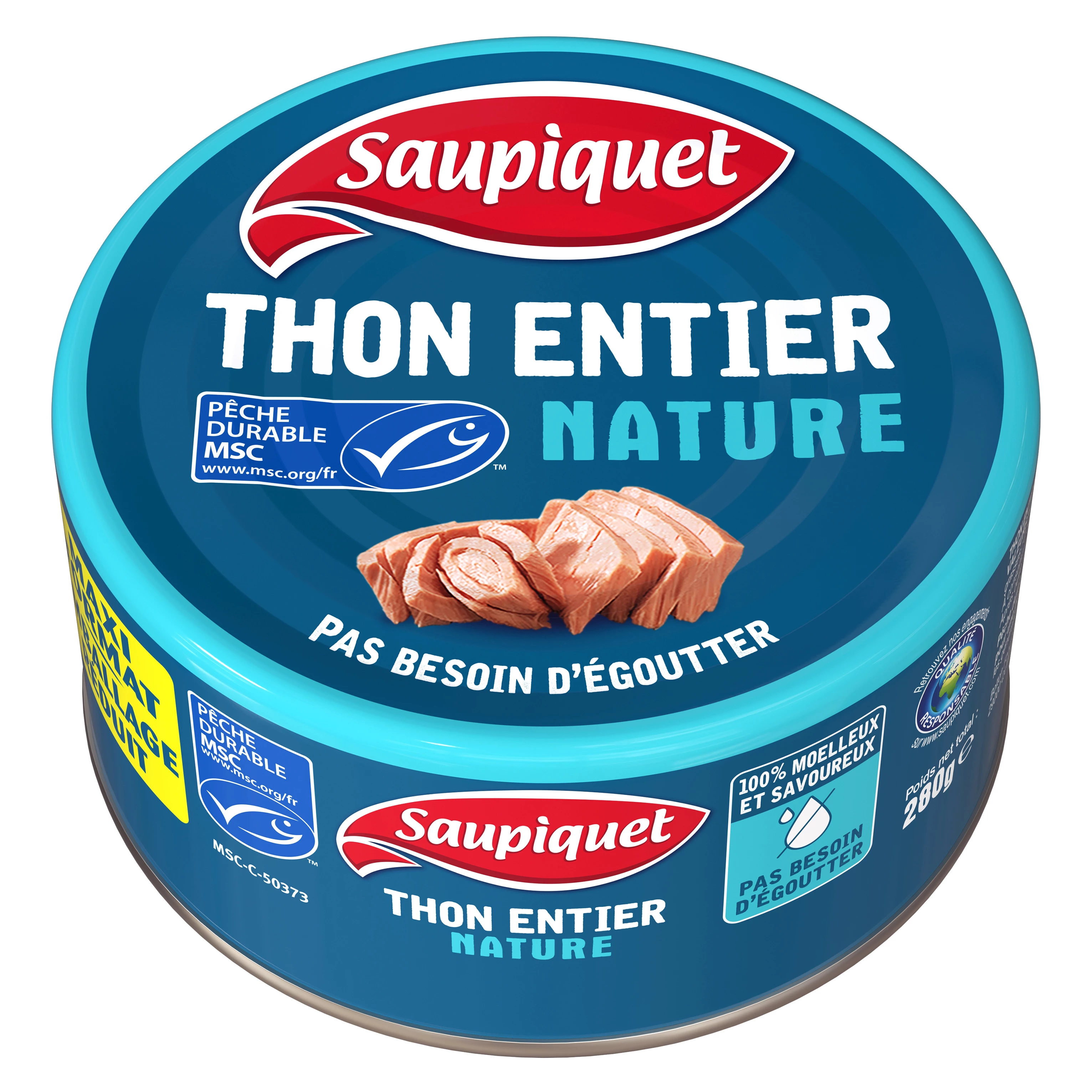 Natürlicher ganzer Thunfisch, 280g - SAUPIQUET