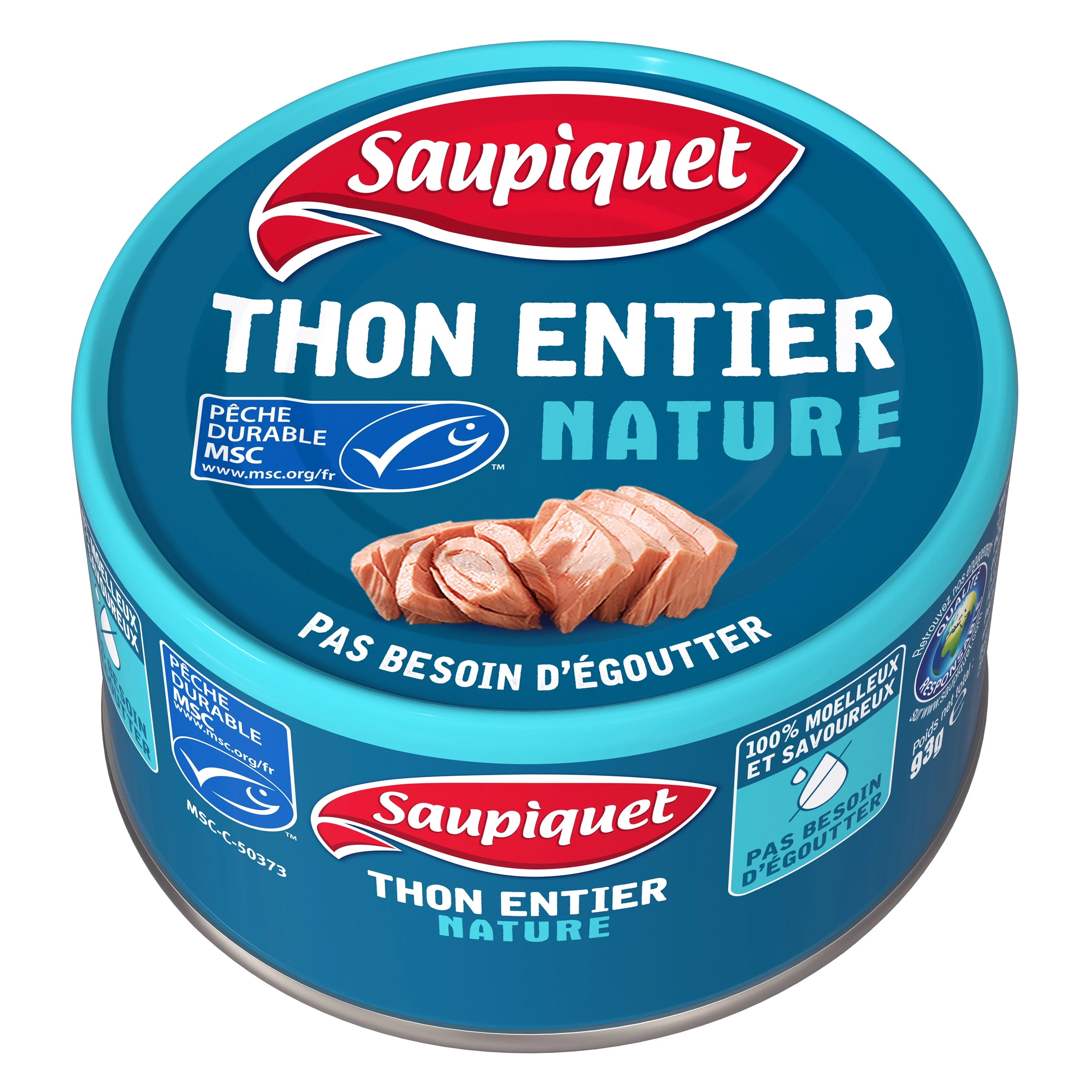 Natural Whole Tuna, 93g - SAUPIQUET