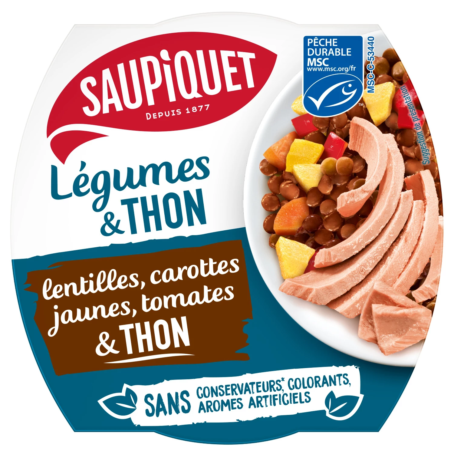 Linzen- en tonijnsalades, 160 g - SAUPIQUET