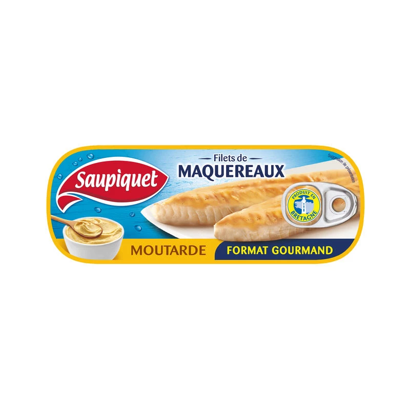 Mackerel Fillets with Mustard, 226g - SAUPIQUET