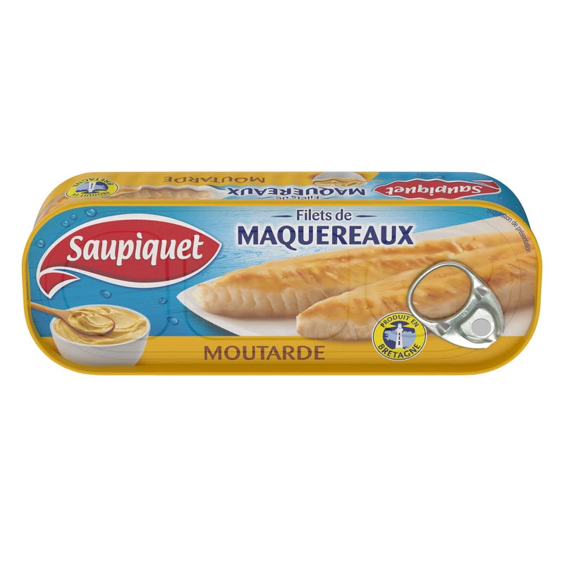 شرائح سمك الماكريل بالخردل، 169 جرام - SAUPIQUET