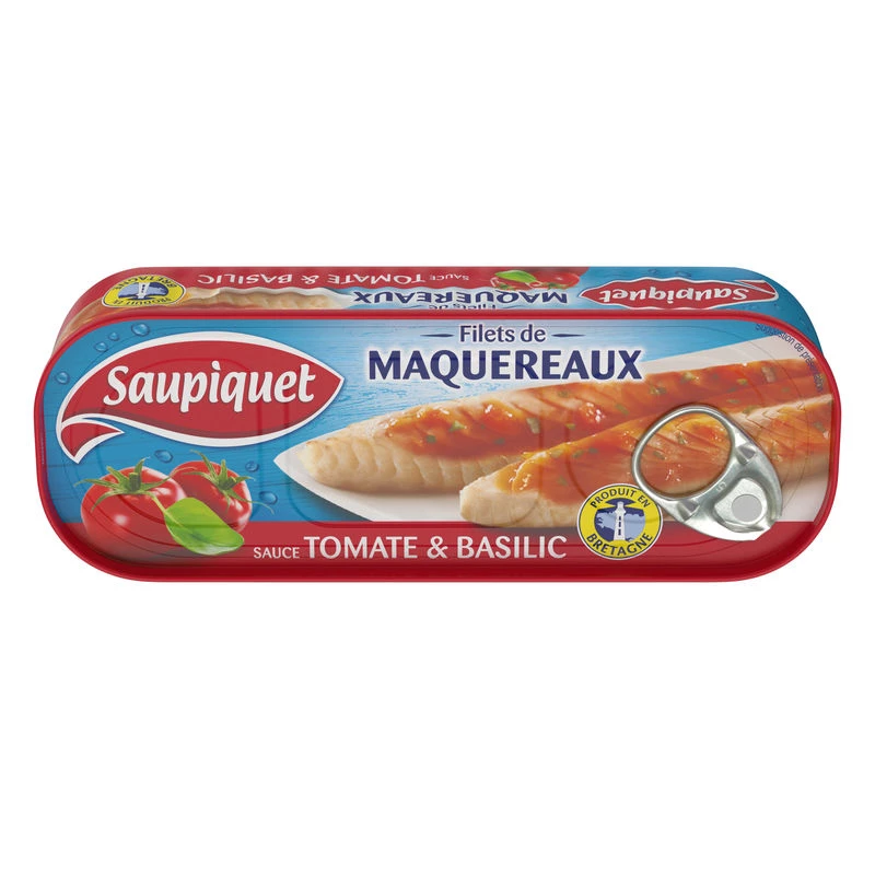 番茄罗勒酱鲭鱼片, 169g - SAUPIQUET