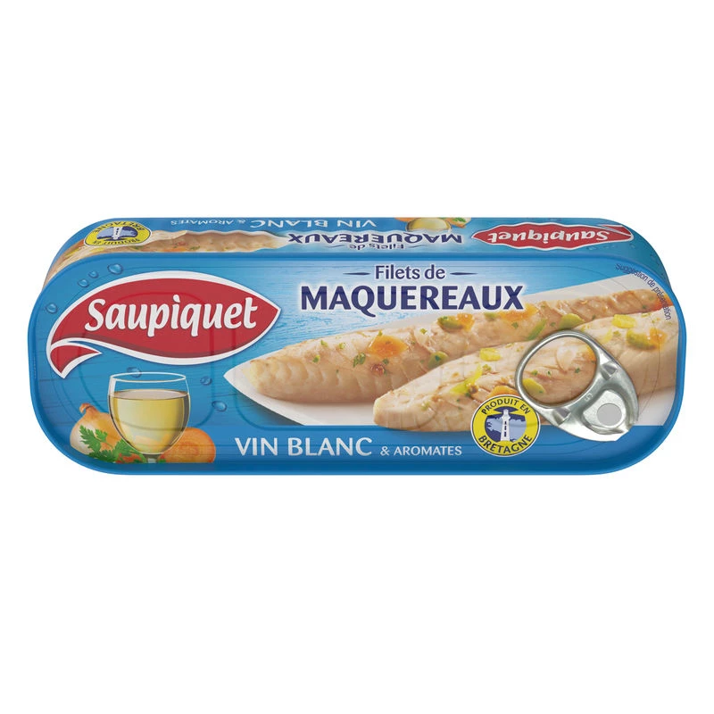 Filets de Maquereaux Vin Blanc,  176g - SAUPIQUET