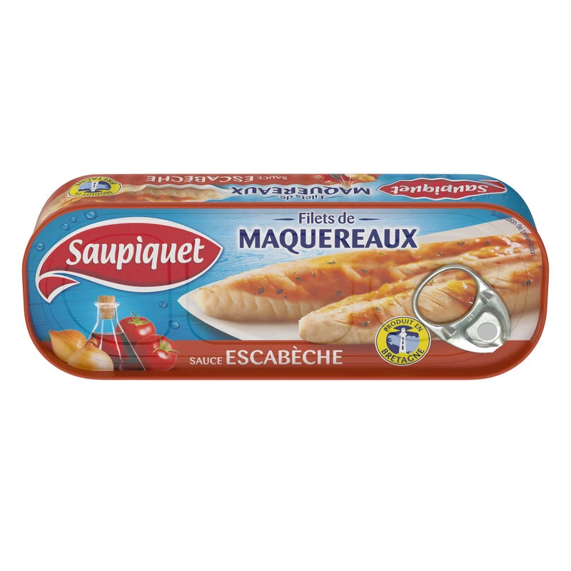 شرائح سمك الماكريل مع صلصة الإسكابيتشي، 169 جرام - SAUPIQUET