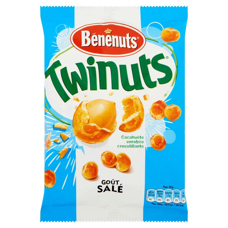 Twinuts Plain Flavor Coated Peanuts, 150g - BENENUTS