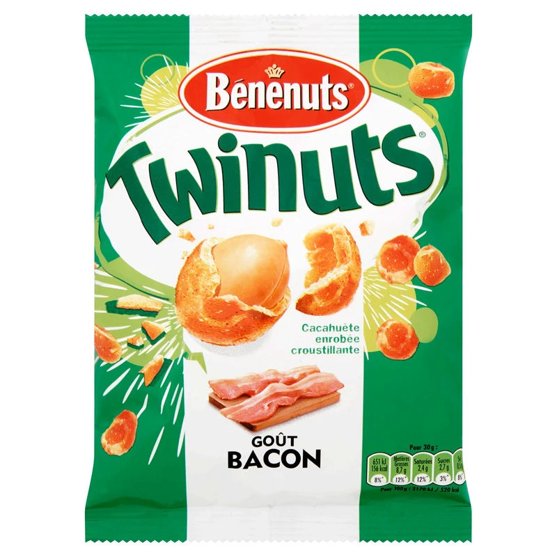 Арахис Twinuts со вкусом бекона, покрытый вкусом бекона, 150 г - BENENUTS