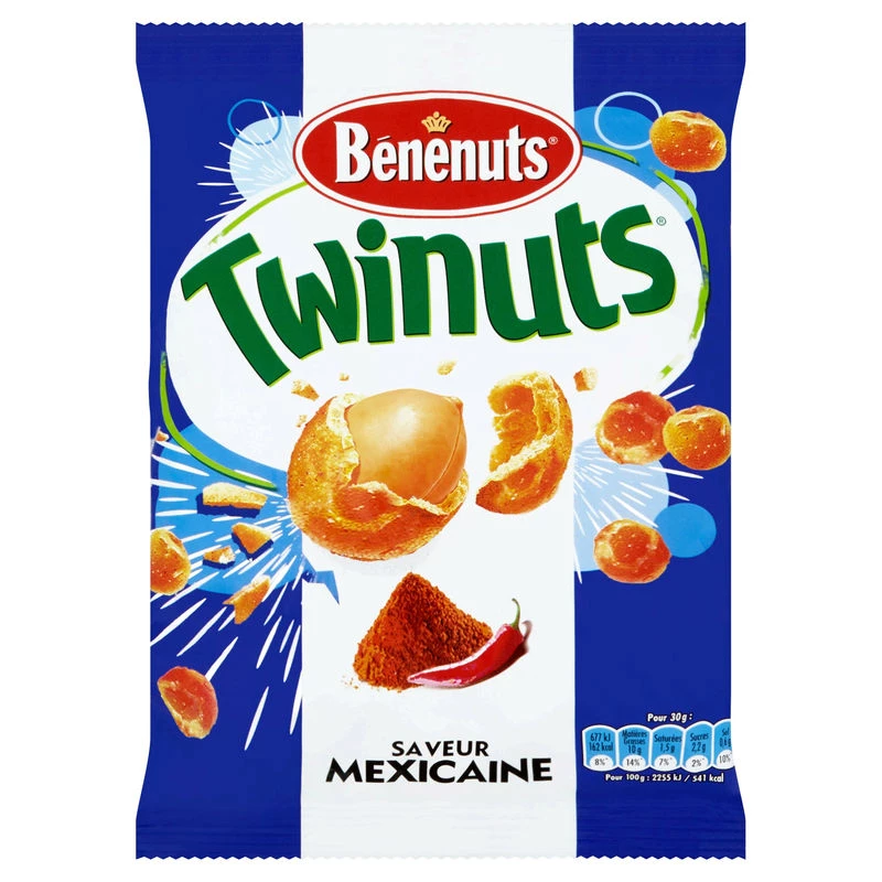 Twinuts de Maní Recubiertos Sabor Mexicano, 150g - BENENUTS