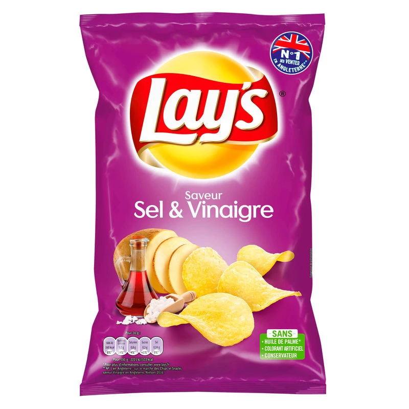 Чипсы с солью и уксусом, 130 г - LAY'S