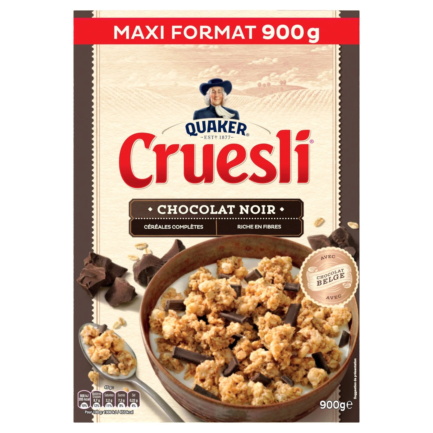 Cruesli Chocolat noir 900g - QUAKER