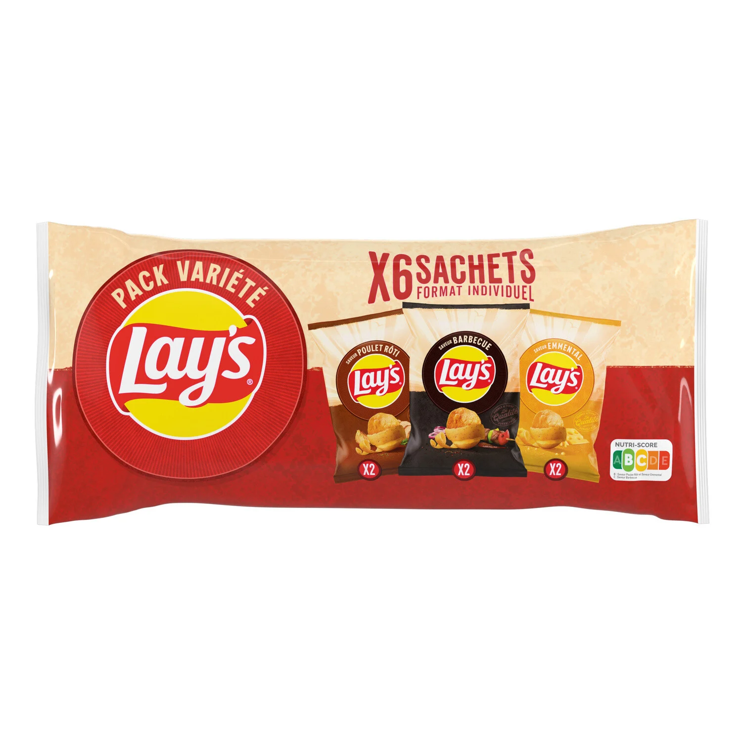 Emmental Barbecue Roast Chicken Crisps X6 - Lays