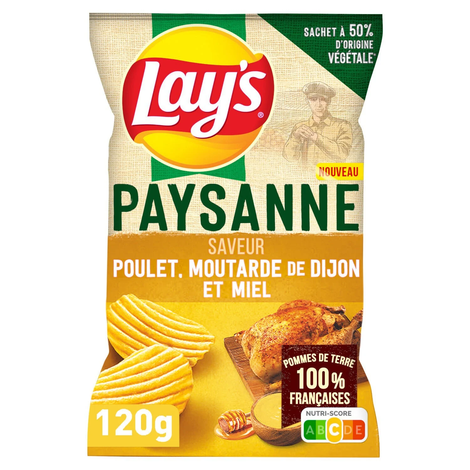 Chips peasant recipe flavor chicken mustard from dijon and honey 120g - Lay's