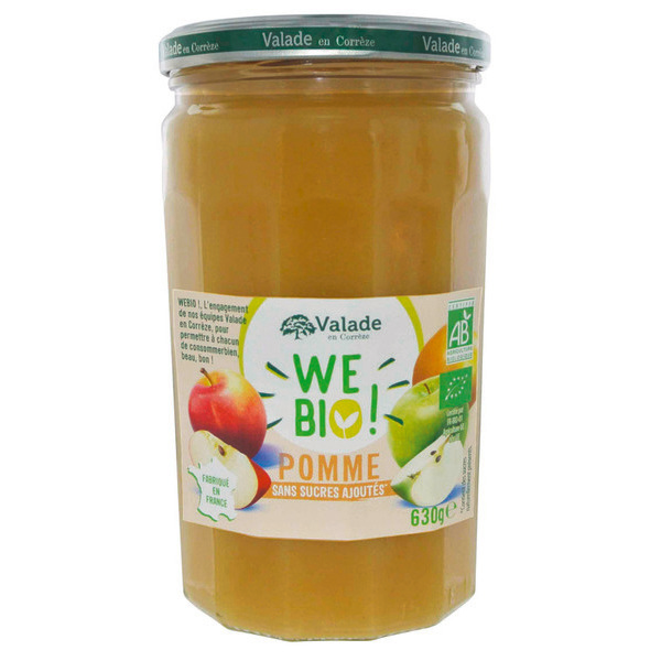 Apple Compote Without Added Sugars Organic 630g - VALADE