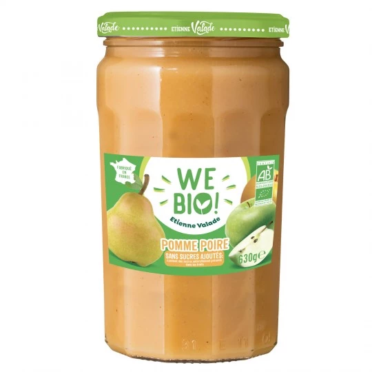Compota de manzana y pera sin azúcares añadidos 630g - VALADE