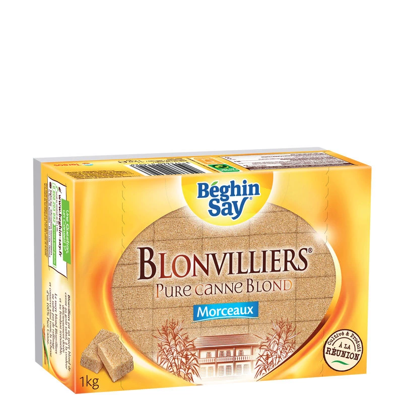 Blonvilliers sucres de canne en morceaux 1kg - BEGHIN SAY