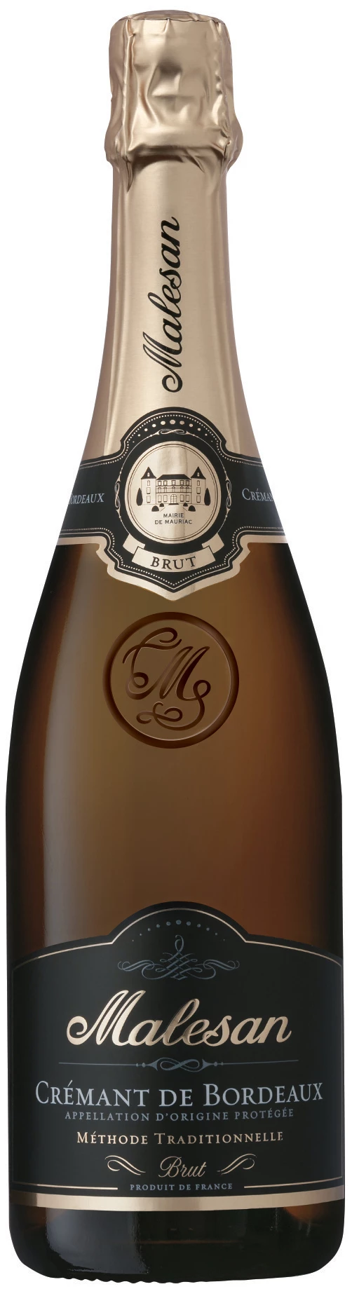Vin Pétillant AOP Crémant de Bordeaux Brut Blanc, 75cl - MALESAN