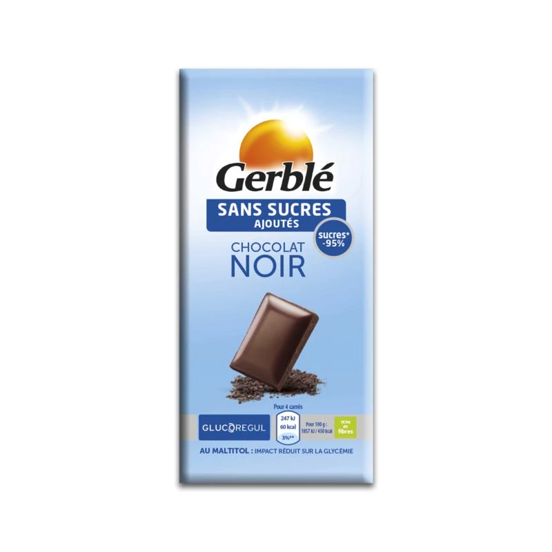 Chocolate negro sin azúcar 80g - GERBLE