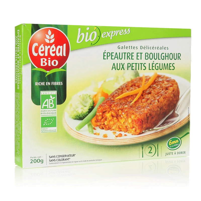 Spelled and bulgur pancakes with organic vegetables 200g - CEREAL Bio