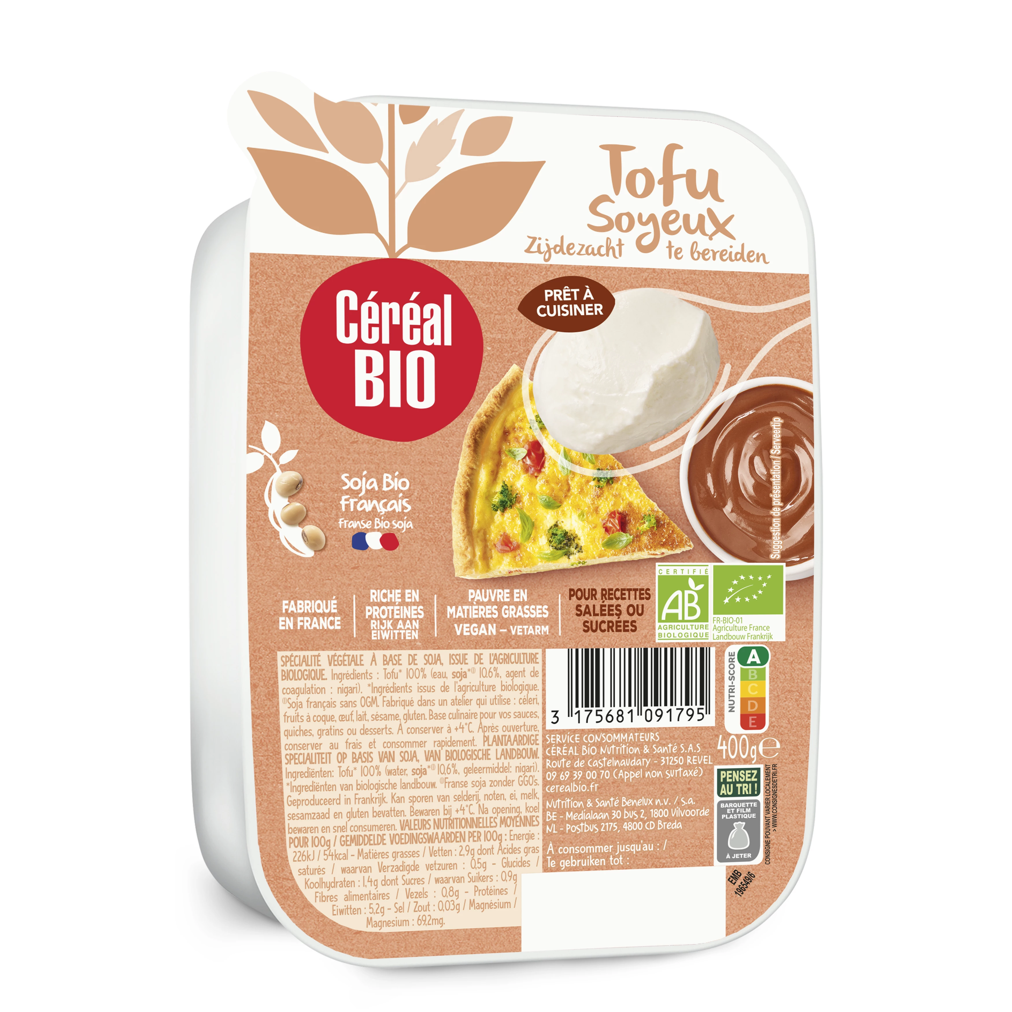Tofu Soyeux, 400g - CÉRÉAL BIO