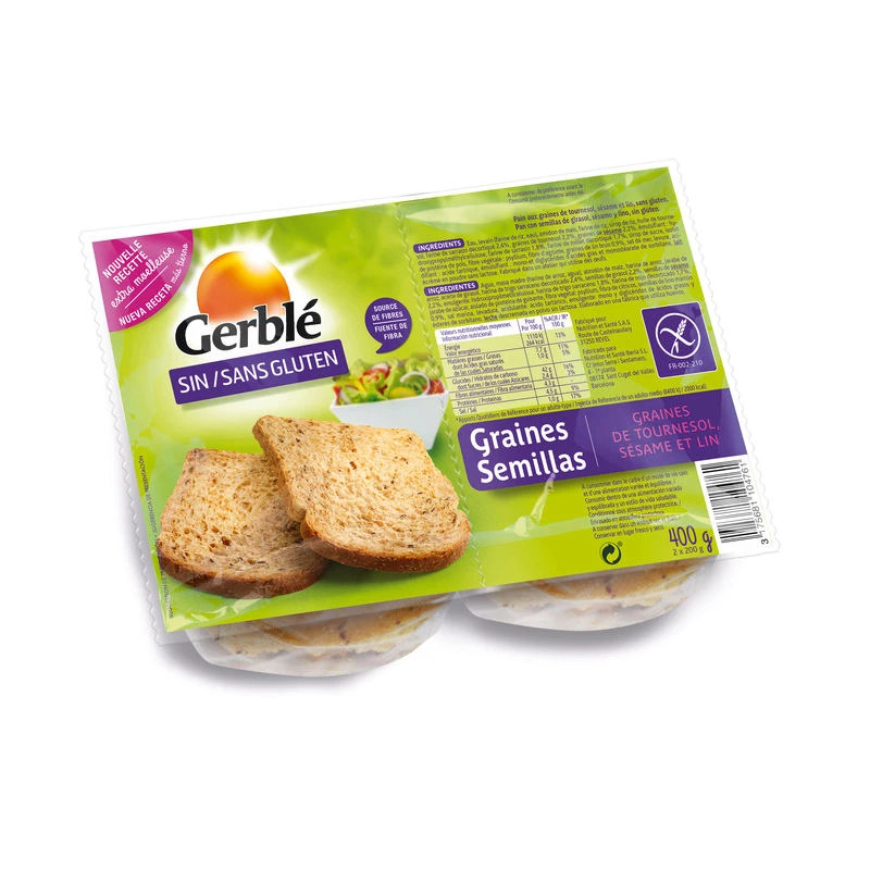 Pain aux graines sans gluten 400g - GERBLE