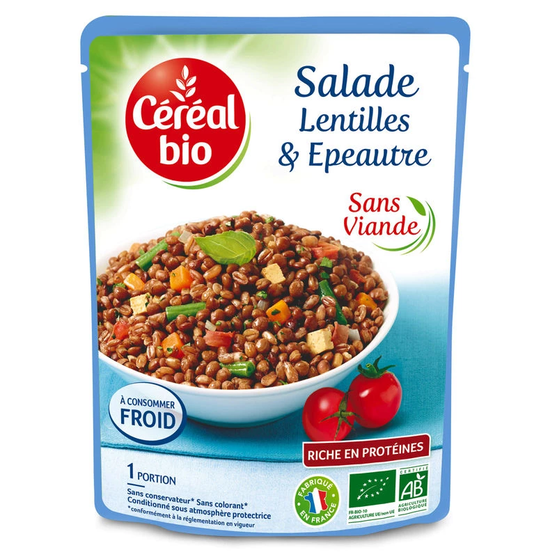 Salade lentilles et épeautre Bio 220g - CEREAL Bio