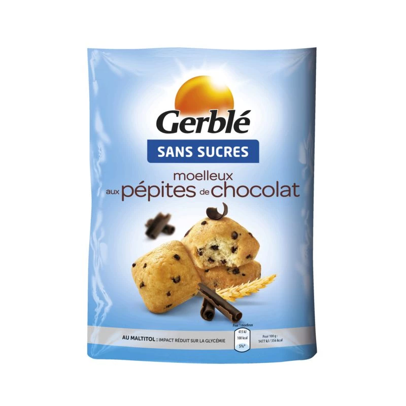 Soft chocolate chips without sugar 196g - GERBLE