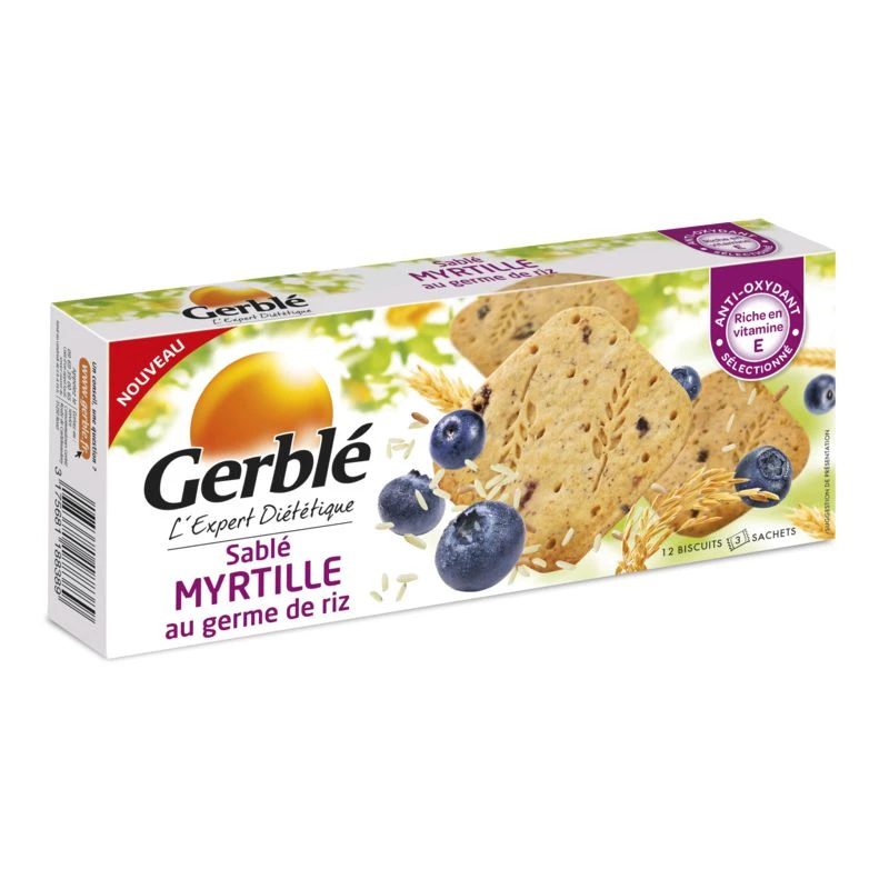 Bosbessenzandkoekjes met rijstkiemen 140g - GERBLE