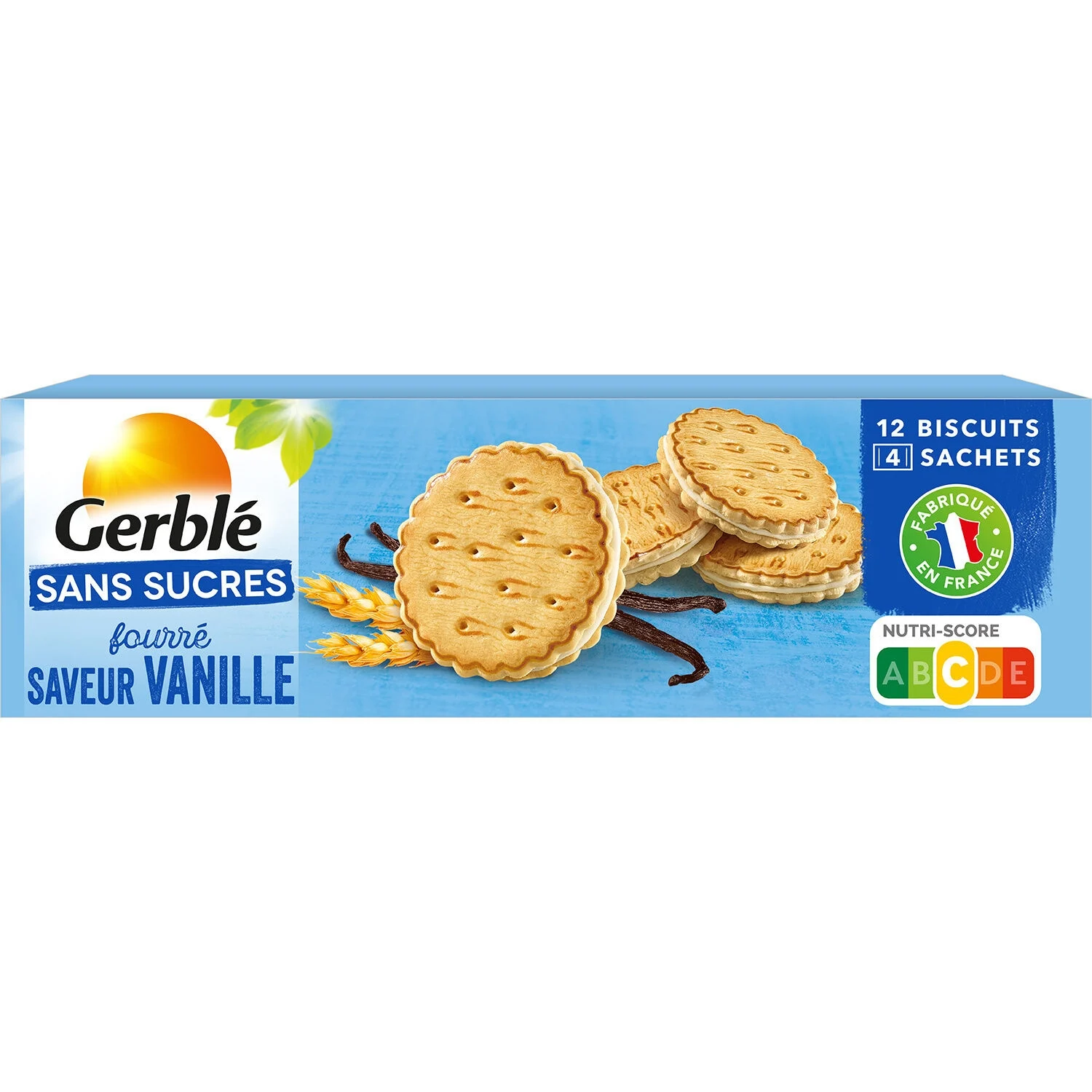 Biscuit Fourré Vanille Sans Sucres 185g - Gerble