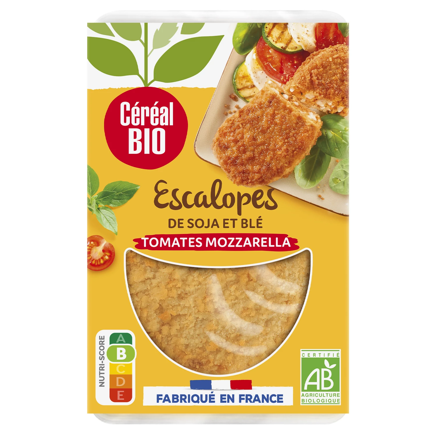 Escalopes de soja et blé tomates mozzarella Bio , 180g, CEREAL Bio