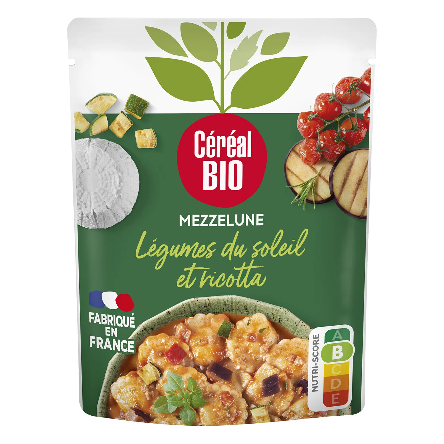 Plat Cuisiné Mezzelune Légumes Du Soleil Et Ricotta Bio 280g - Cereal Bio
