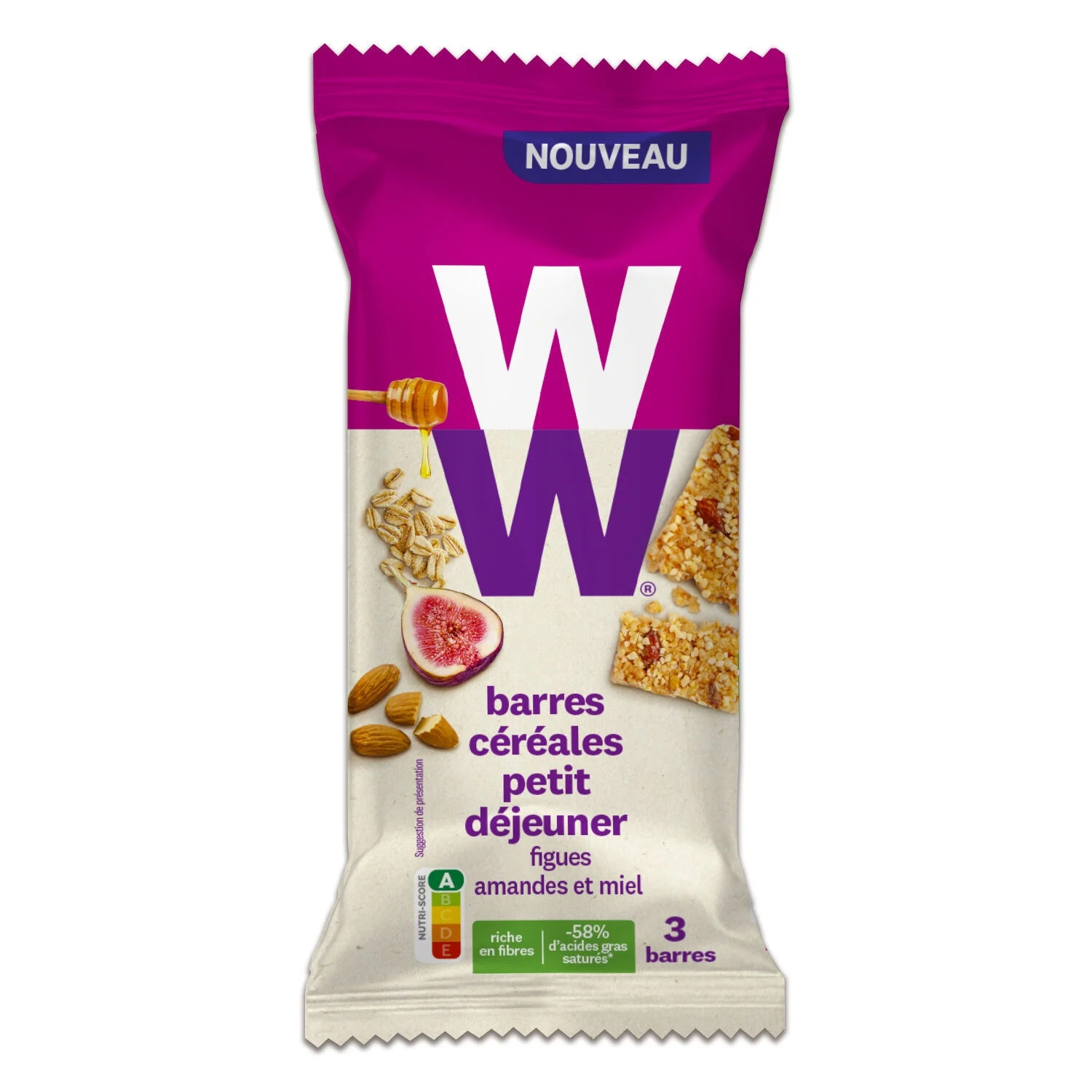 Barres de Céréales Figues Amandes et Miel 120g -  WW
