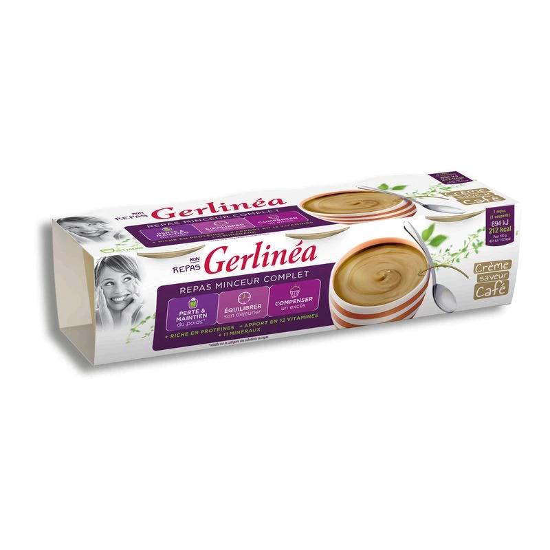 Coupelle Repas Minceur Crème Café 3x210g - Gerlinea