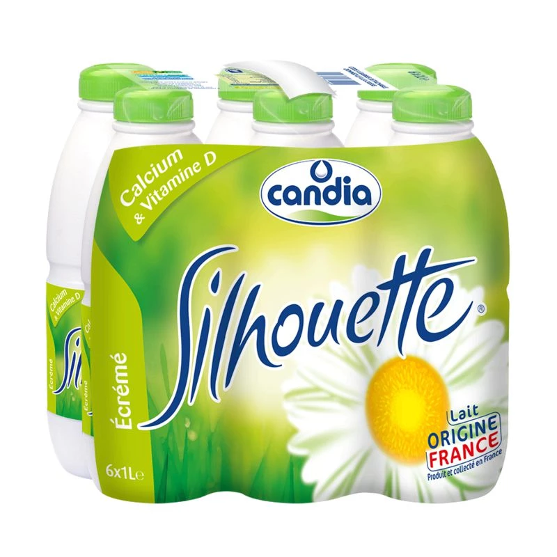 सिल्हूट स्किम्ड मिल्क 6x1L - कैंडिया