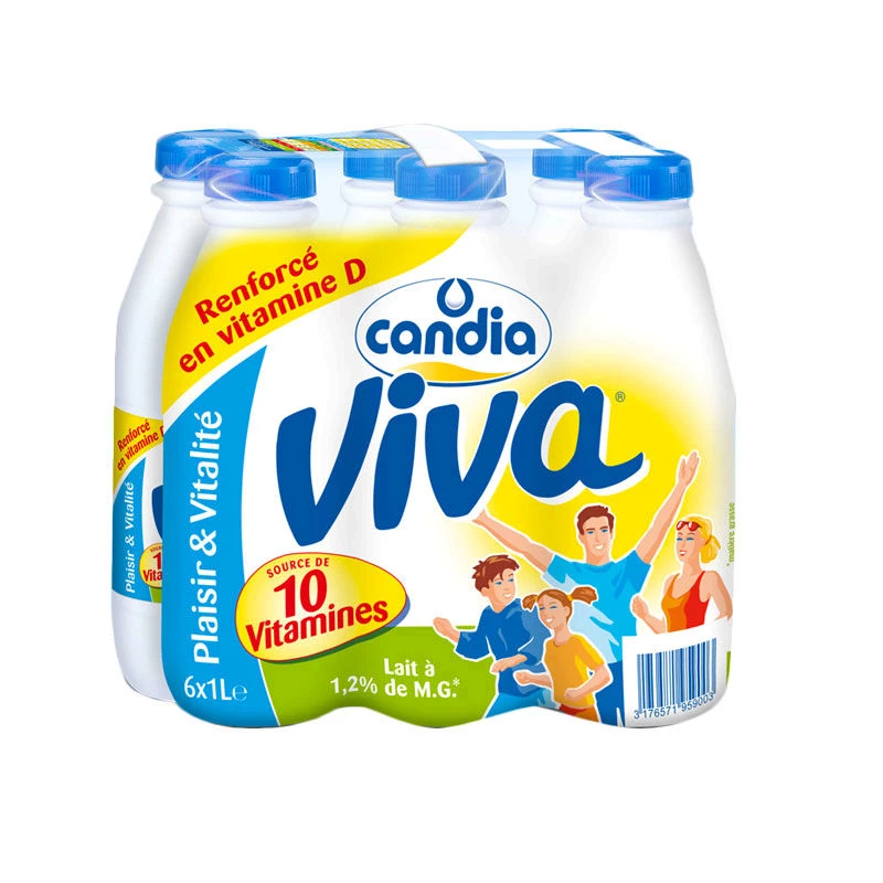 Viva leche semidesnatada 6x1L - CANDIA