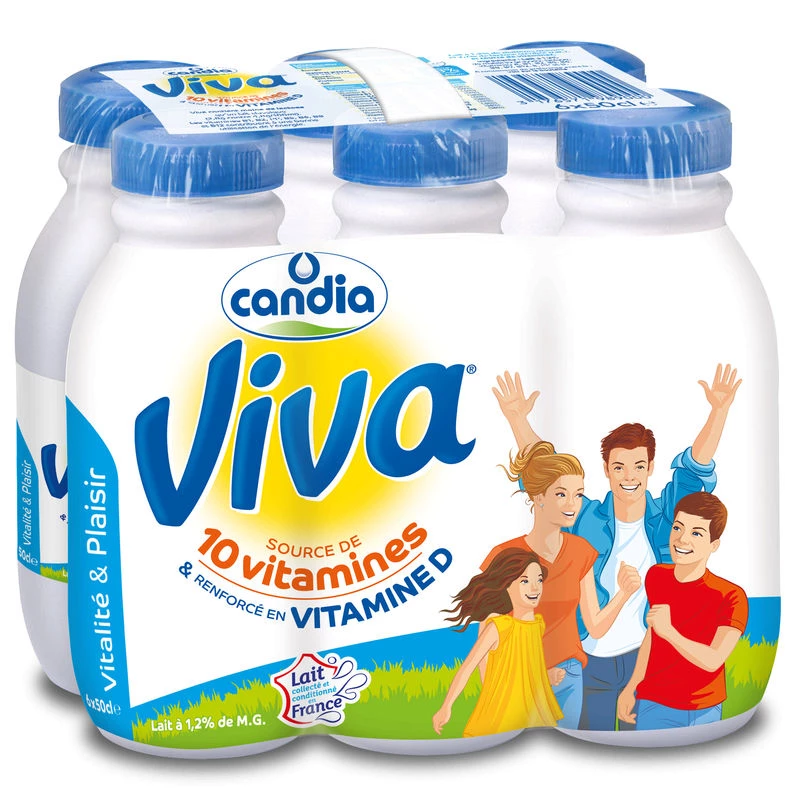 Mid-skimmed milk 6x50cl - CANDIA