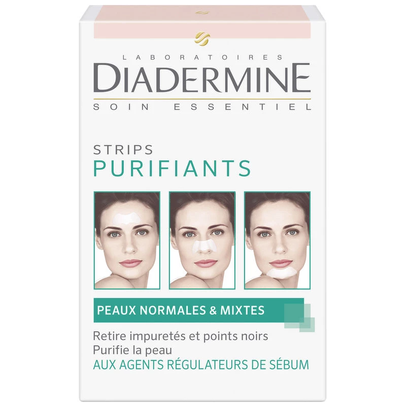 Strips Purifiants Peaux Normales à Peaux Mixtes, x6, 2cl - DIADERMINE