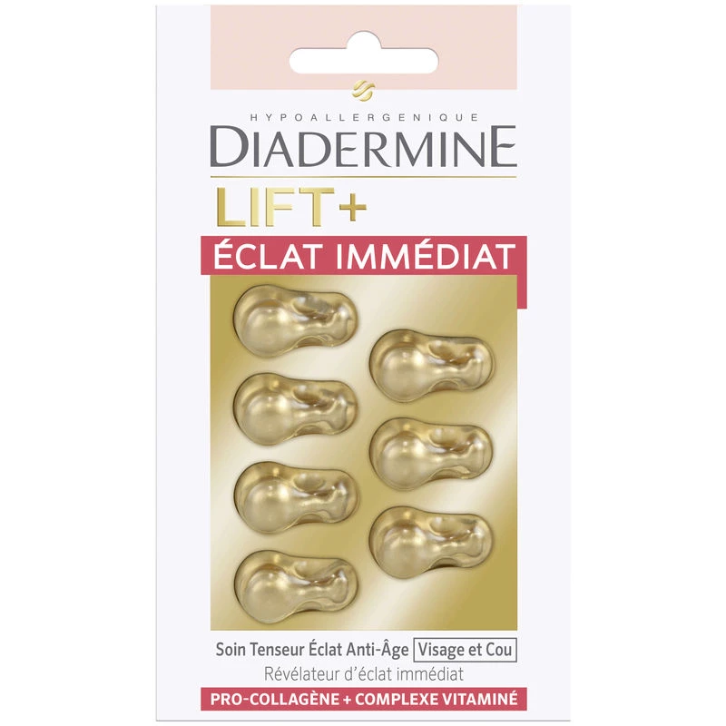 Soin Tenseur Eclat Anti-Age Visage et Cou, x7 - DIADERMINE