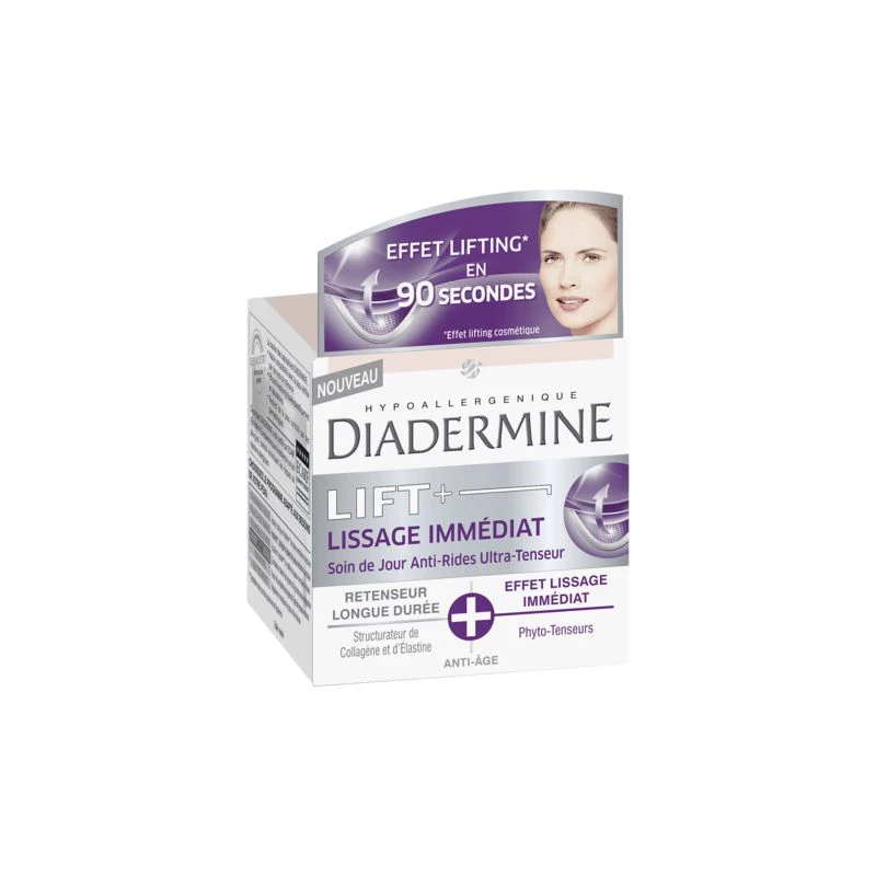 Anti-Wrinkle Day Cream Lift + Immediate Smoothing Pro-Plant Collagen + Soy Active, 50ml - DIADERMINE