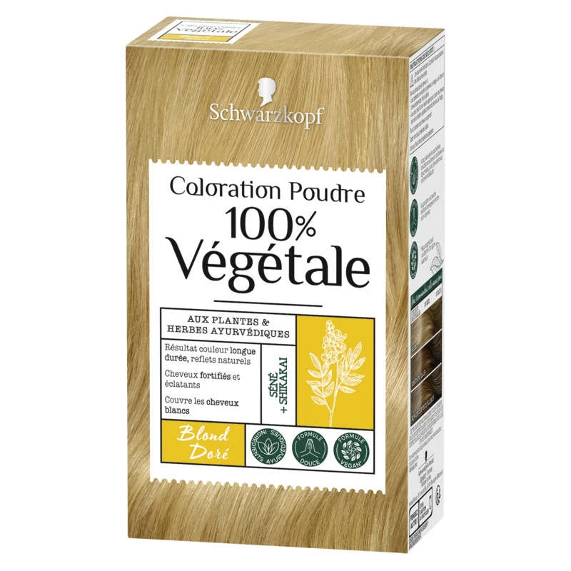 Coloration permanente poudre blond doré 100% végétale - SCHWARZKOPF