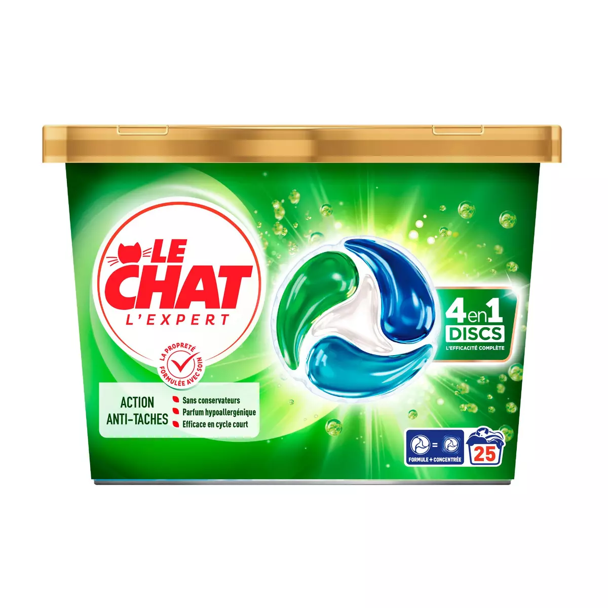 Disc Lessive Capsules 4en1 25 Lavges - Le Chat