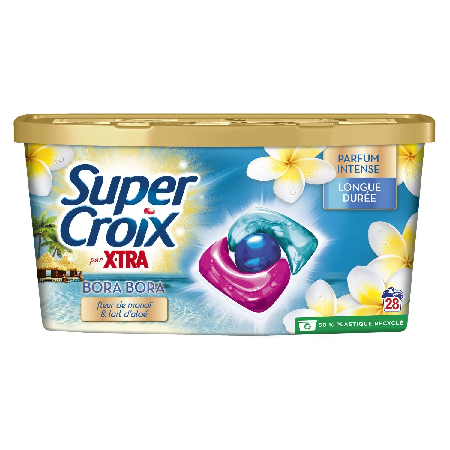 Wascapsules bora bora monoi bloemen en lange -stralende aloëmelk 28Capsules - SUPER CROIX