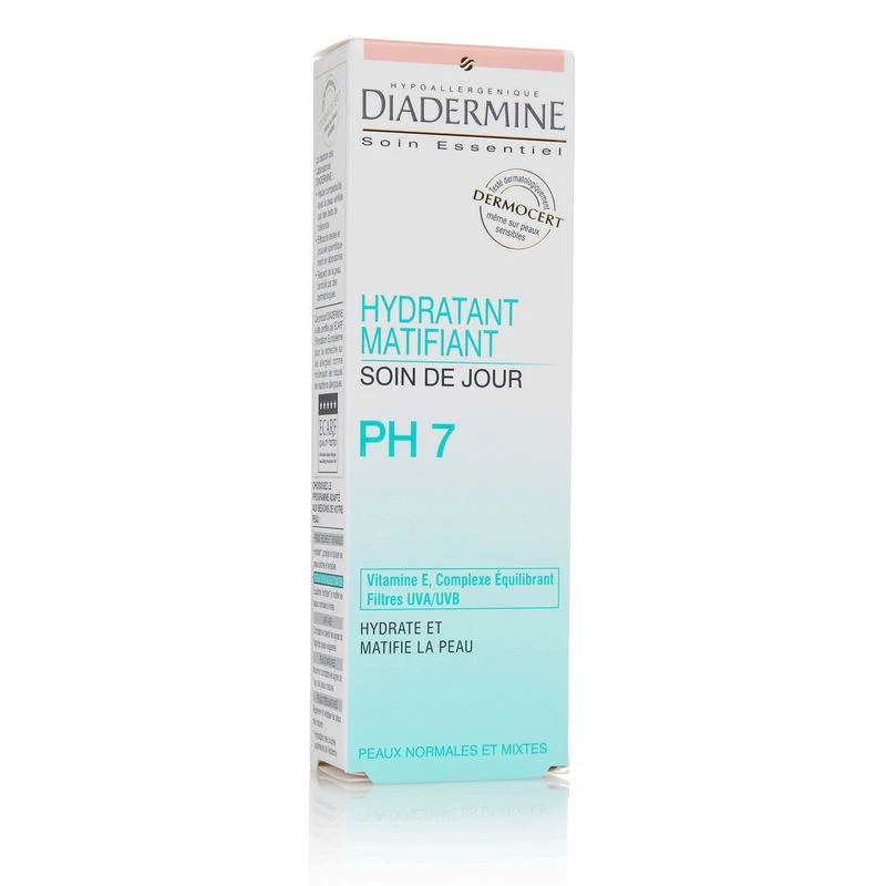 Soin de Jour Hydratant PH7 Peaux Normales à Mixtes, 50ml - DIADERMINE