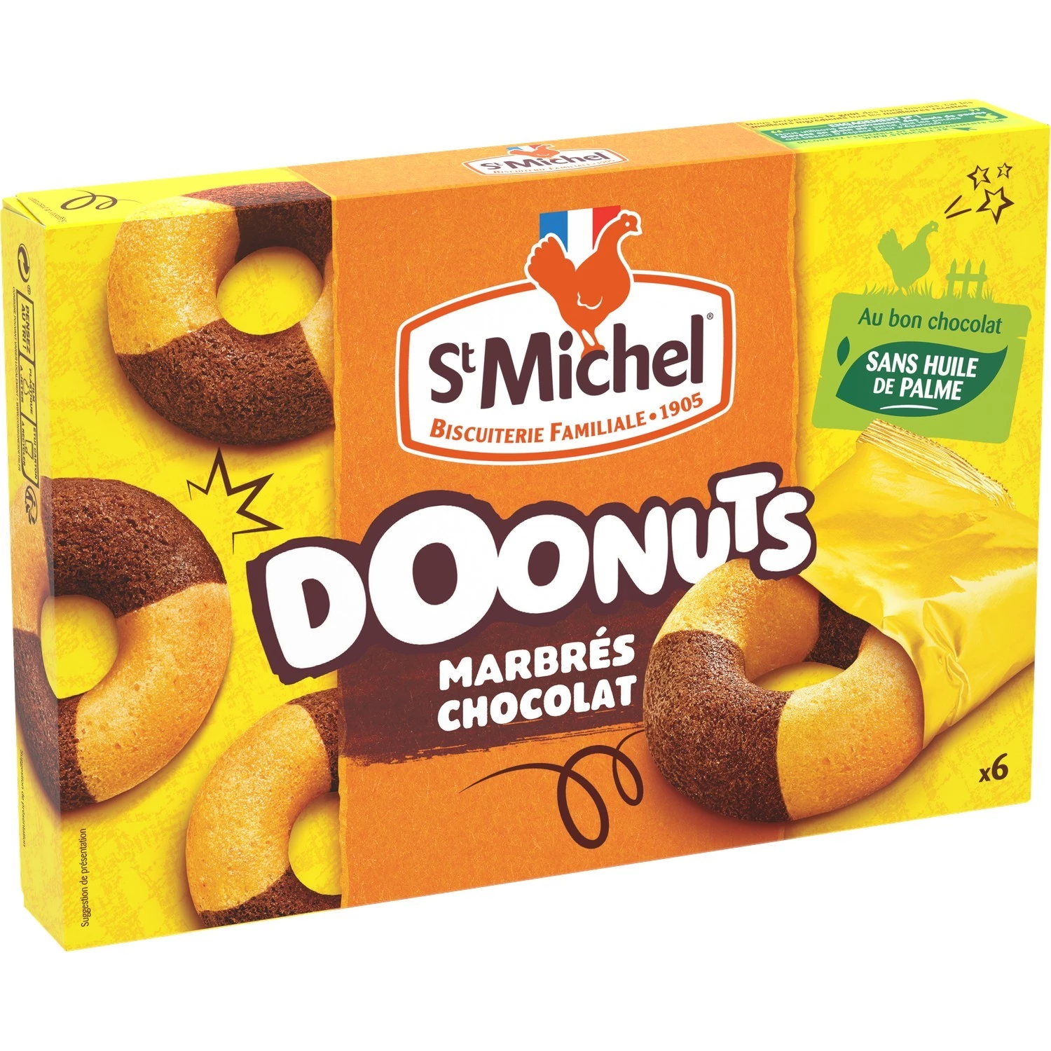 Chocolate Marbled Chocolate Doonuts Cakes 180g - ST MICHEL