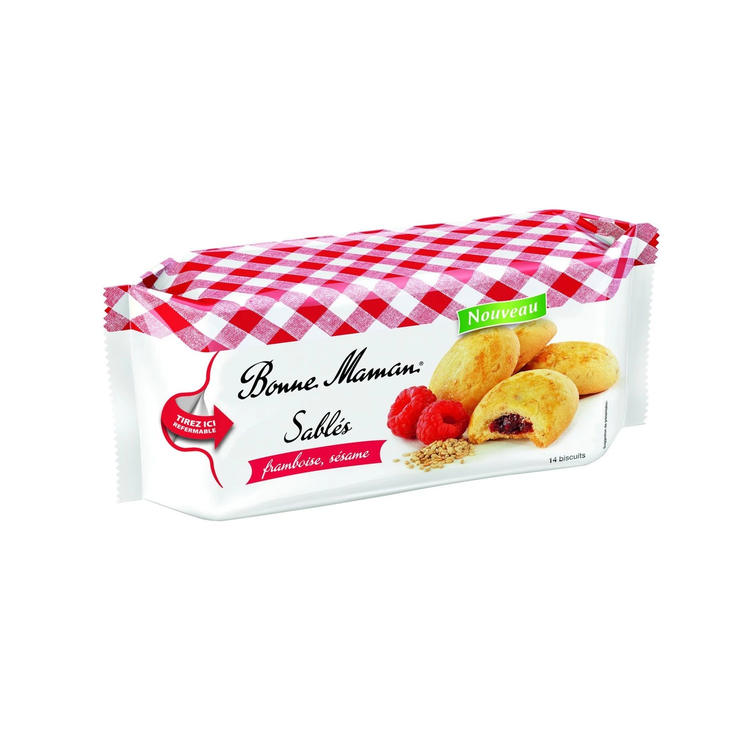 Biscotti di pasta frolla al lampone e sesamo 150g - BONNE MAMAN