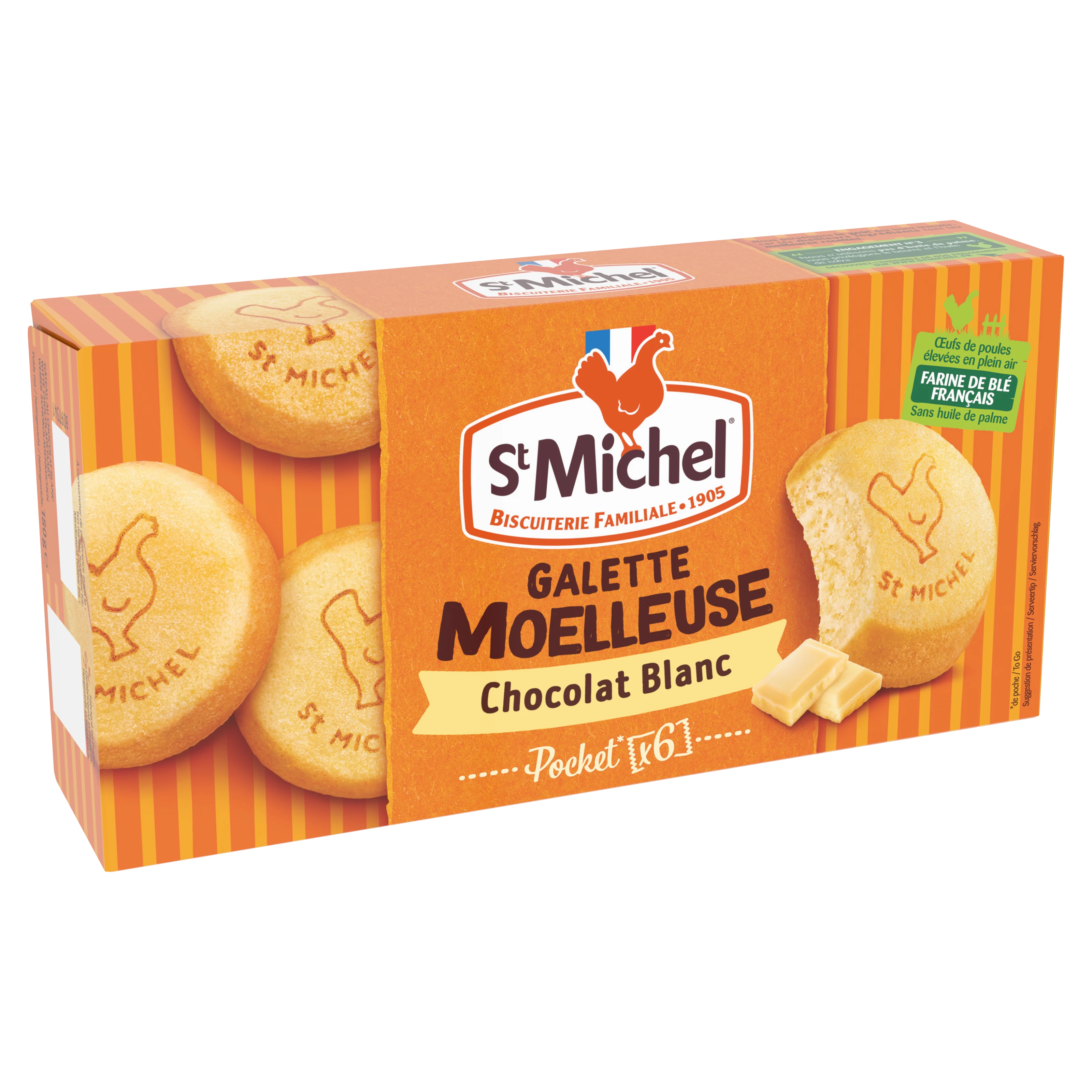 Soft White Chocolate Cakes, 180g - ST MICHEL