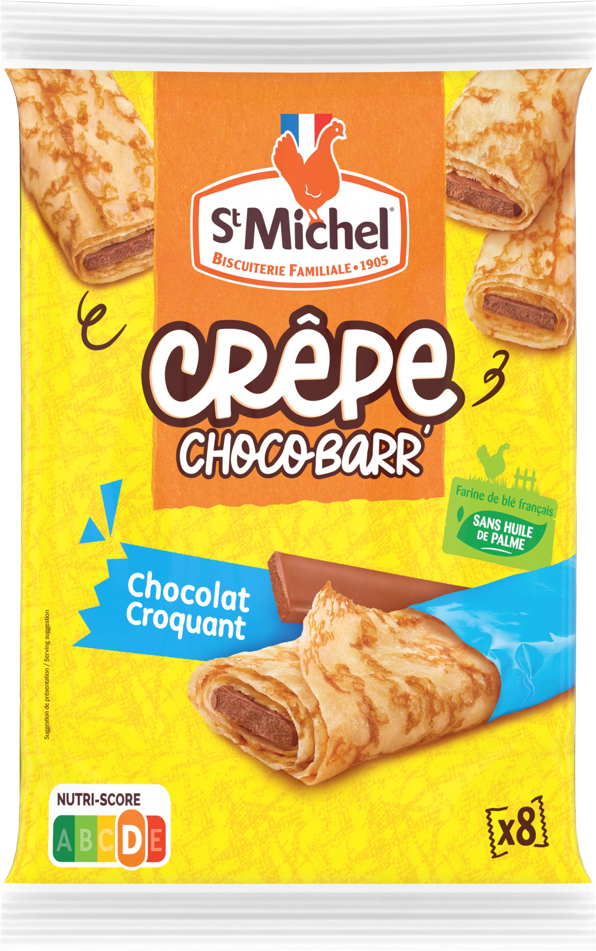 Шоколадные оладьи Choco Barr' Crunchy 240г - ST MICHEL