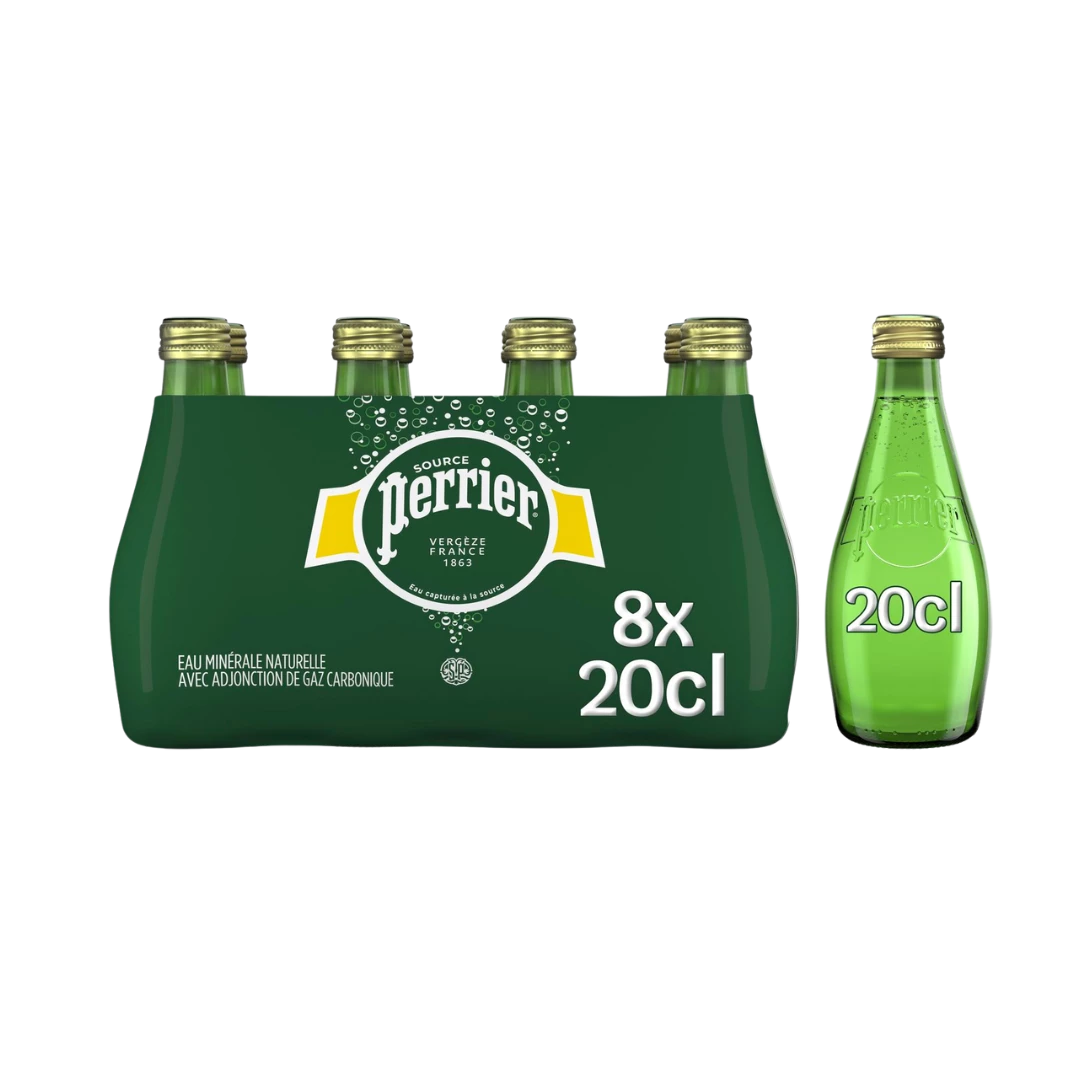 Agua Mineral Natural Con Gas 20cl Vp X 8 - PERRIER