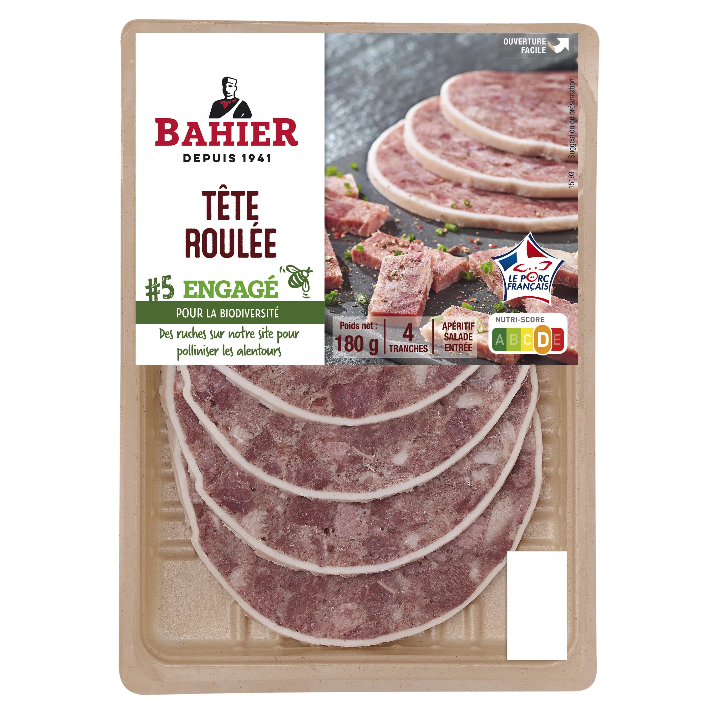 Tête Roulée, x4 Tranches, 180g  - BAHIER